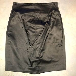 Robert Rodriquez black satin skirt